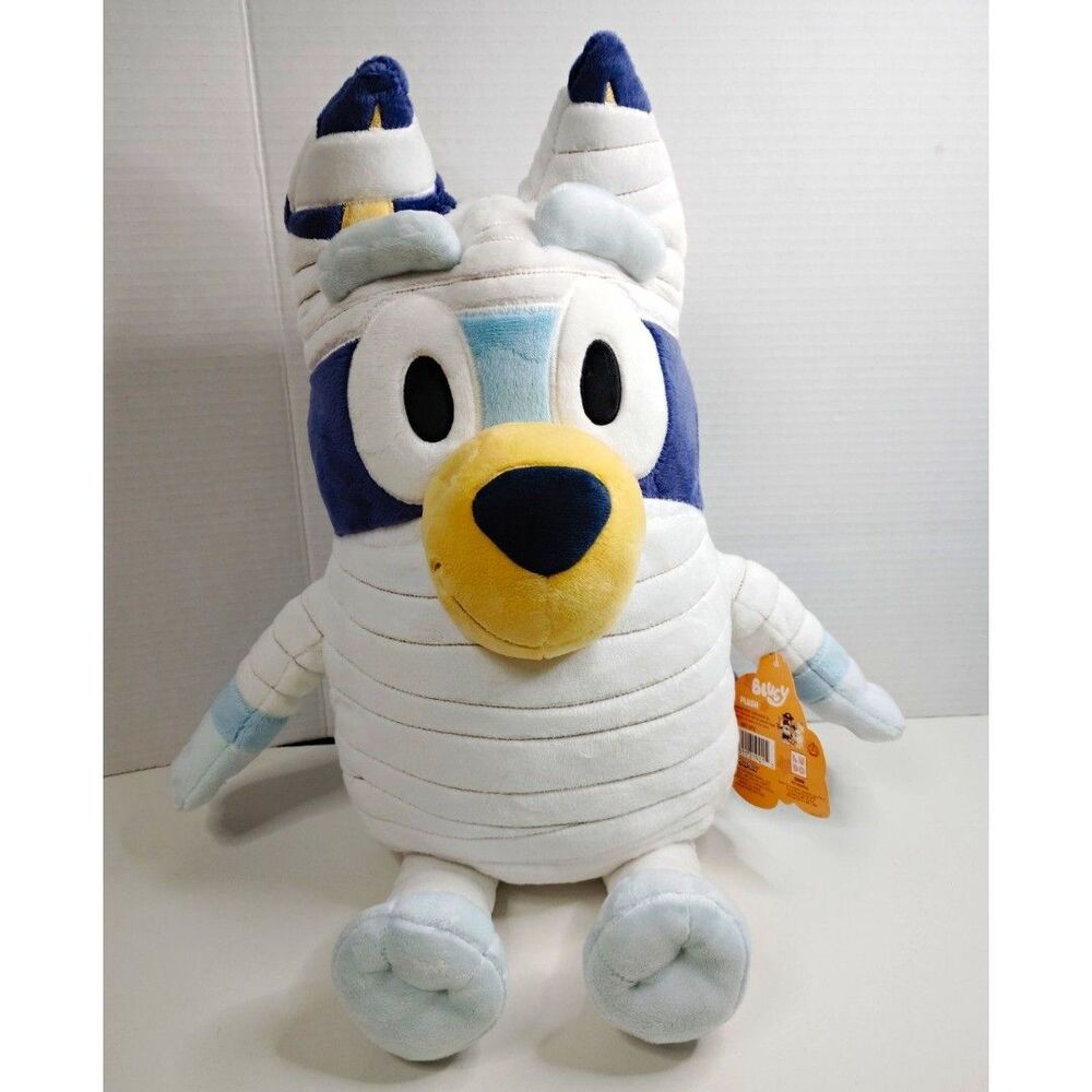 Bluey Halloween Mummy Dog Plush Stuffed Animal, Washable, Small, 2024 BU060